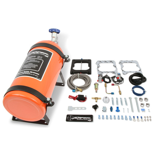 NOS Nitrous System, Sniper Wet Plate Kit, Quadrajet, 100-150HP, Orange 10lb bottle
