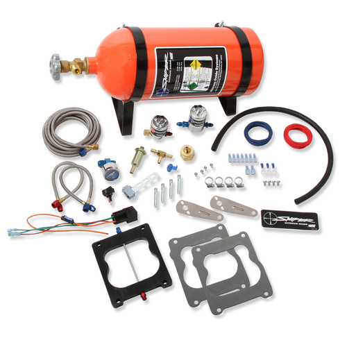 NOS Nitrous System, Sniper Wet Plate Kit, Quadrajet, 150-250HP, orange 10lb bottle