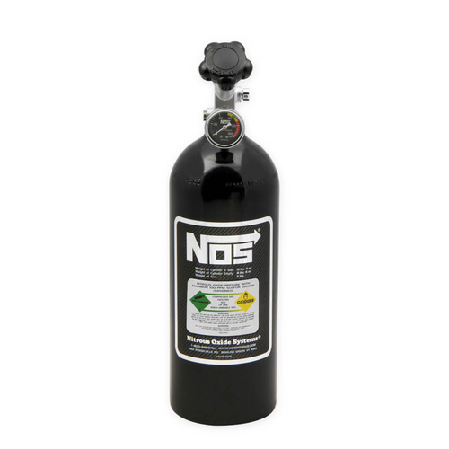 NOS 5 lb Nitrous Bottle w/ Black Finish & Super Hi Flo Valve w/ Gauge