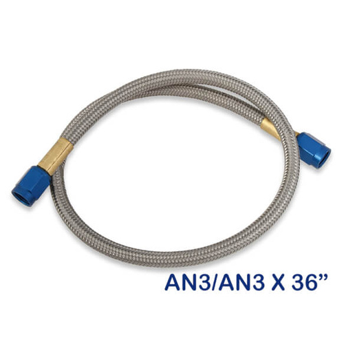 NOS Stainless Steel Braided Hose, -3AN, 36in, Blue, Each