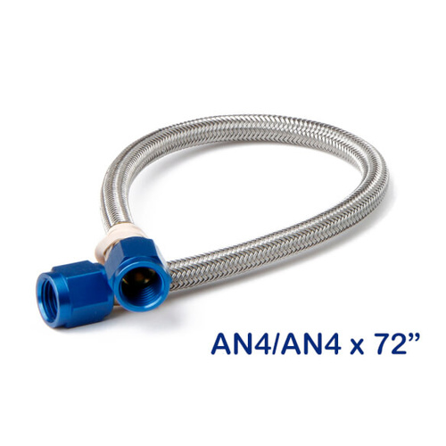 NOS Stainless Steel Braided Hose, -4AN, 72in, Blue, Each