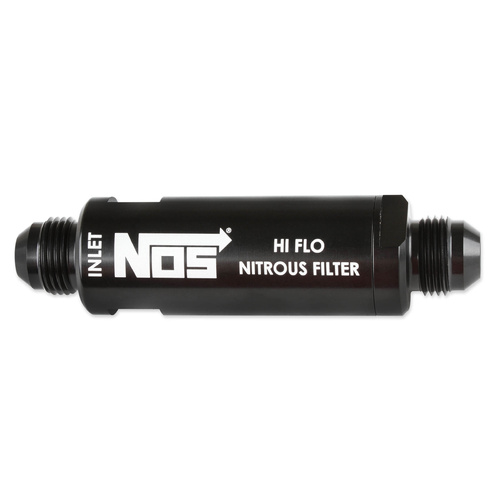 NOS High pressure nitrous filter, -8AN x -8AN in-line billet Aluminium (140 micron)