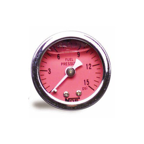 NOS Fuel Pressure Gauge, Glycerin-filled, 1.5in. diameter, 0-15psi