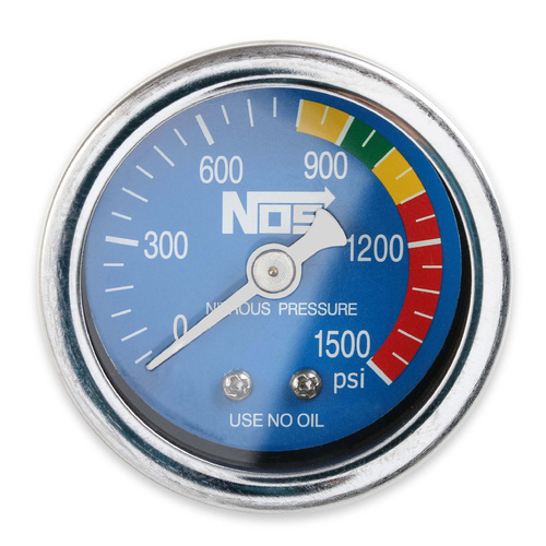 NOS Nitrous Pressure Gauge, Blue, 1-1/2in. 0-1500psi