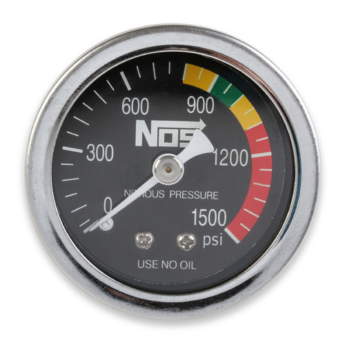 NOS Nitrous Pressure Gauge, Black, 1-1/2in. 0-1500psi