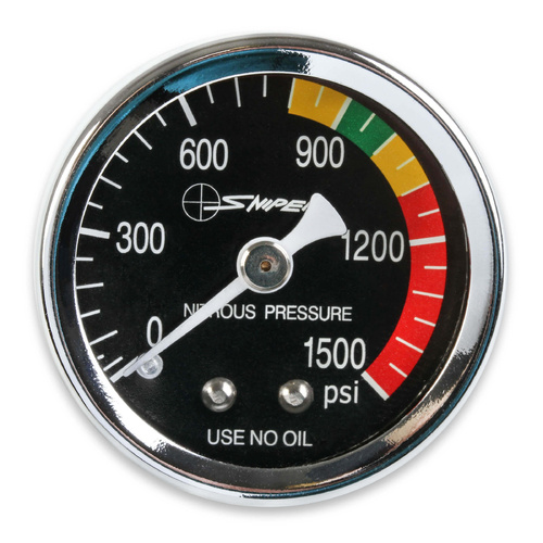 NOS Sniper Nitrous Gauge, Black, 1-1/2in, 0-1500psi