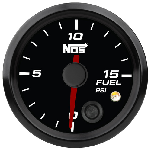 NOS Fuel Pressure Gauge, Black, 2-2/16in. 0-15psi