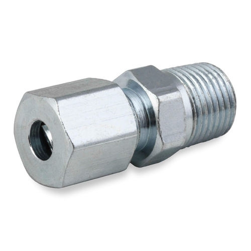 NOS Compression Fitting, Straight, 1/8in. NPT Male - 3/16in. Tube, Chrome Plated Brass, Single Unit