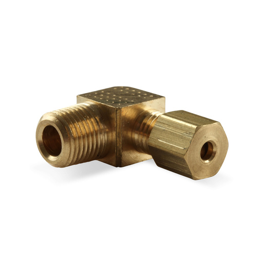 NOS Compression Fitting, 90 Degree, 1/8in. NPT Male - 1/8in. Tube, Brass