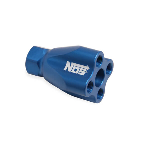 NOS Showerhead Distribution Block, Blue, 3/8” NPT Inlet – 4 x 1/8in. NPT Outlets, No Fittings