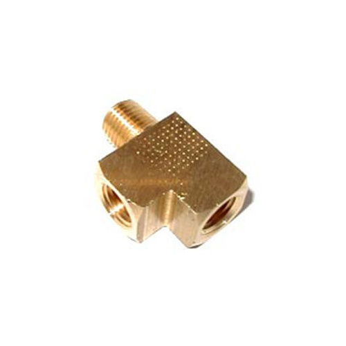 NOS Brass Adapter T Fitting, 1/4in. NPT Female x2 - 1/4in. NPT Male