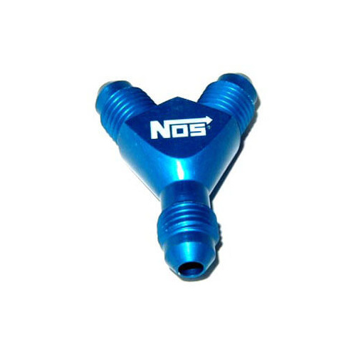 NOS Y-Block Adaptor, 4AN x3, Forged, Blue