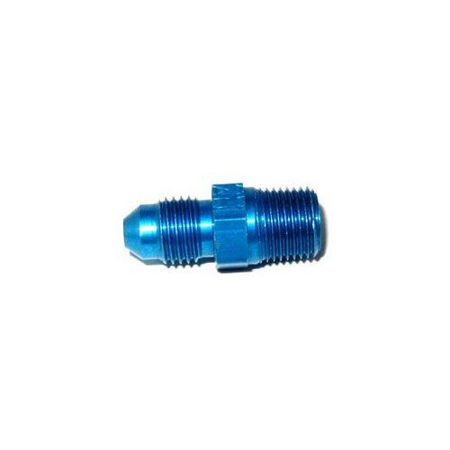 NOS Fitting, Straight, 3 AN Male to 1/8 NPT Male, Anodized Blue, 6061 Aluminum, Each
