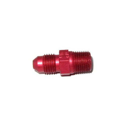NOS Fitting, Straight, 3 AN Male to 1/8 NPT Male, Anodized Red, 6061 Aluminum, Each