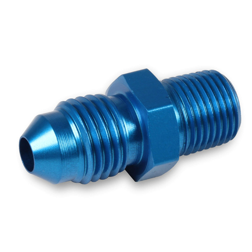 NOS Fitting, Straight, 4 AN Male to 1/8 NPT Male, Anodized Blue, 6061 Aluminum, Each