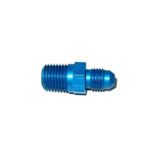 NOS Fitting, Straight, 4 AN Male to 1/4 NPT Male, Anodized Blue, 6061 Aluminum, Each
