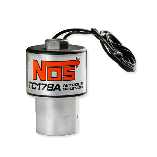 NOS TC178 High flow nitrous solenoid with a 0.178in. outlet orifice and Aluminium base, black