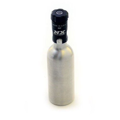 Nitrous Express Nitrous Bottle; Nitrous Mini-Bottle; 3.5 oz.; 2 in. Dia.; 7.33 in. Tall; w/Motorcycle Valve