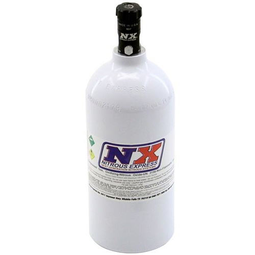 Nitrous Express Nitrous Bottle; Nitrous Mini-Bottle; 2.5 lb.; 4.38 in. Dia.; 12.37 in. Tall; w/Motorcycle Valve