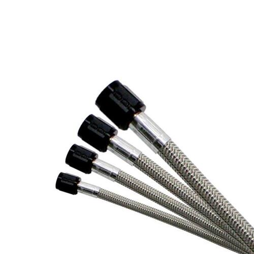 Nitrous Express Hydraulic Hose -8AN (18in) Stainless Steel Braided Hose (Black Ends)