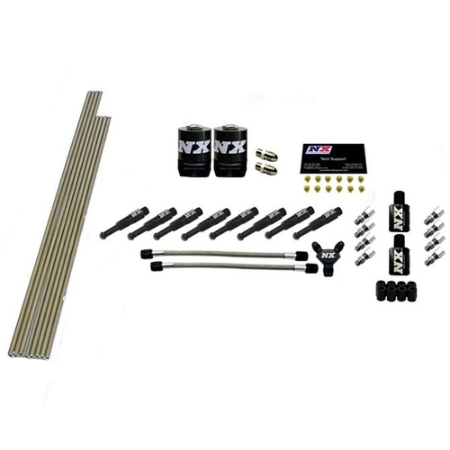 Nitrous Express Nitrous Plumbing Kit, V8, SSV Nozzle Intake Plumbing Kit, w/ All Necessary Hardware