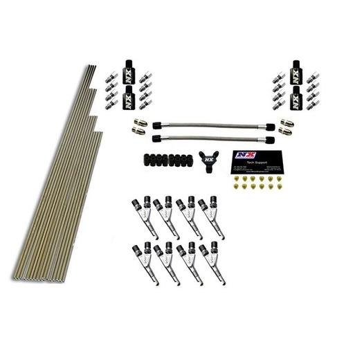 Nitrous Express Nitrous Plumbing Kit, V8, SSV/STD, Plumb Kit w/o Solenoids w/ 300 HP Jets w/ All Necessary Hardware