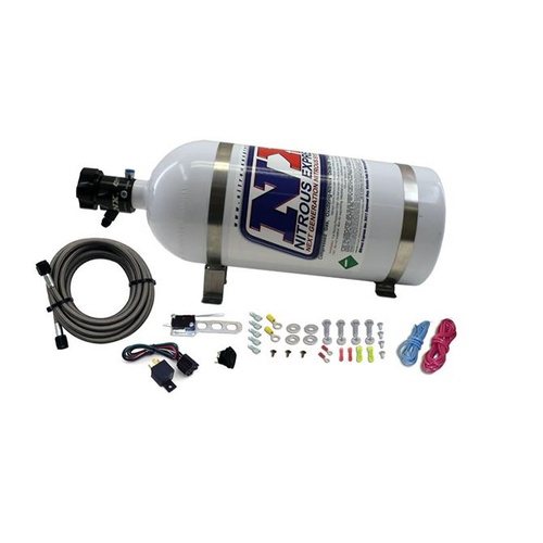 Nitrous Express Nitrous Plumbing Kit, V8, Nozzle System Completer, w/ 10 lb Bottle, Brackets, Feedline, and Electronics