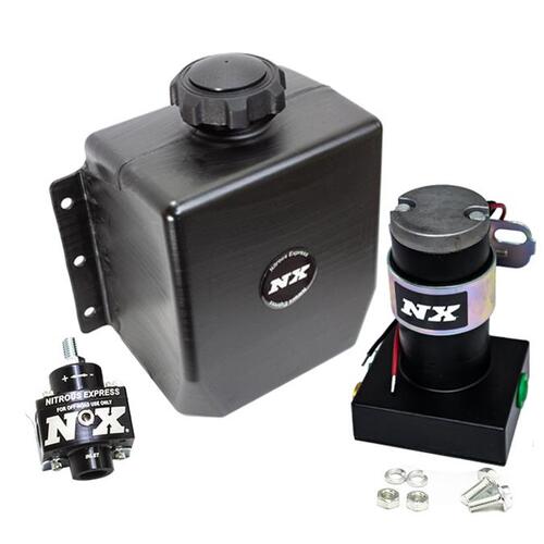 Nitrous Express Fuel Pump, Stand Alone Fuel Enrichment (SAFE) Sys., External, 5-12 psi, w/Non-Bypass Regulator, 1 Gal. Fuel Cell, up to 600 Nitrous HP