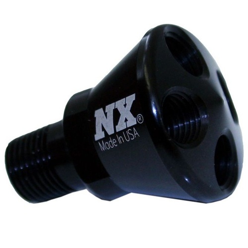 Nitrous Express Nitrous Distribution Block; Showerhead Nitrous Distributor Block; 4 Port; Black