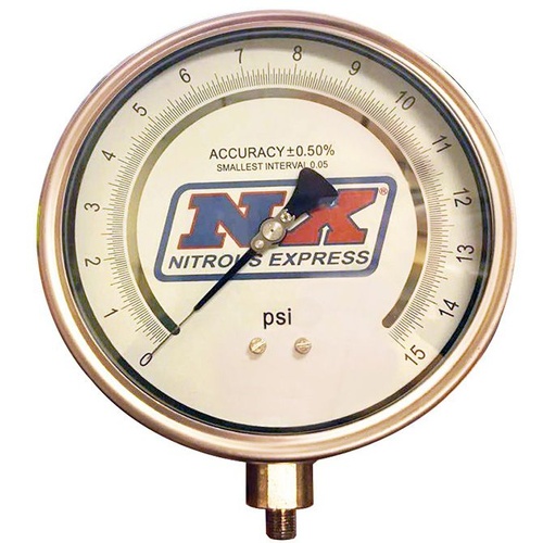 Nitrous Express Nitrous Pressure Gauge; Certified Nitrous Pressure Gauge; 6 in.