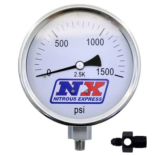 Nitrous Express Nitrous Pressure Gauge 4 Inch-High Accuracy 4AN