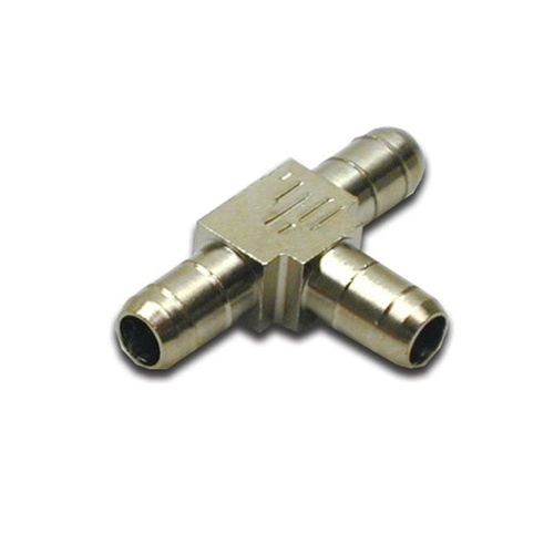 Nitrous Express Adapter Fitting, Tee, 1/4 in. Hose Barb, 1/4 in. Hose Barb, 1/4 in. Hose Barb, Brass, Each