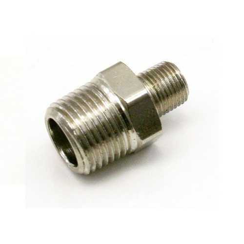 Nitrous Express Fitting, Adapter, Male Union Connector, 3/8 NPT x 1/8 NPT