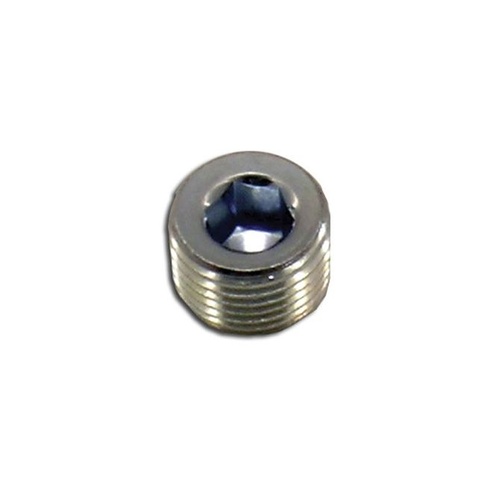 Nitrous Express Fitting, Internal Allen Head Pipe Plug, 1/16 in. NPT, Steel, Nickel Plated, Each