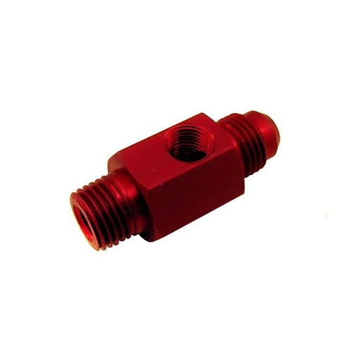 Nitrous Express Fitting, Adapter, Fuel Bypass Fitting, 1/4 in. NPT x -6 AN 1/8 in. NPT Gauge Port