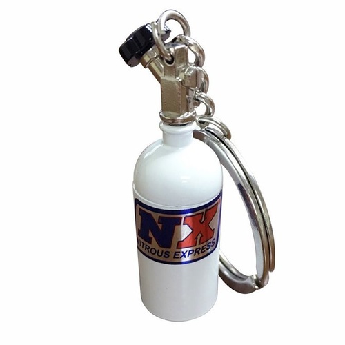 Nitrous Express Keychain, Nitrous Express, Miniature Nitrous Bottle with NX Logo, Each