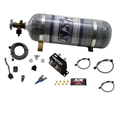 Nitrous Express Proton, 35-50-75 Hp, Universal, Push-Button Activation, 12Lb Bottle, Kit