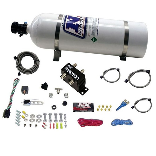 Nitrous Express Proton Plus, 35-50-75-100-125, 150 Hp, Universal, Push-Button Activation, 15Lb Bottle, Kit