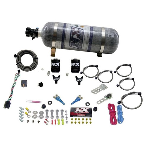 Nitrous Express Sport Compact, Dual Nozzle, 35-50-75 Hp, 12Lb Bottle, Kit