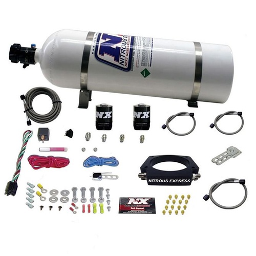 Nitrous Express Nitrous Plate System, Chevrolet, LS, 102mm, 50-400Hp, 4-Bolt, W/ 15Lb Bottle
