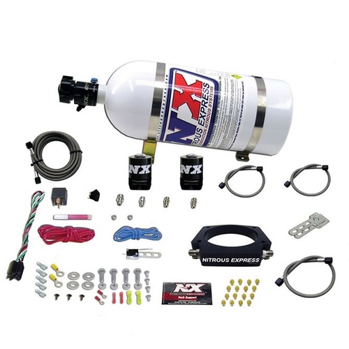 Nitrous Express Nitrous Plate System, Chevrolet, LS, 90mm, 50-400Hp, 4-Bolt, 10Lb Bottle