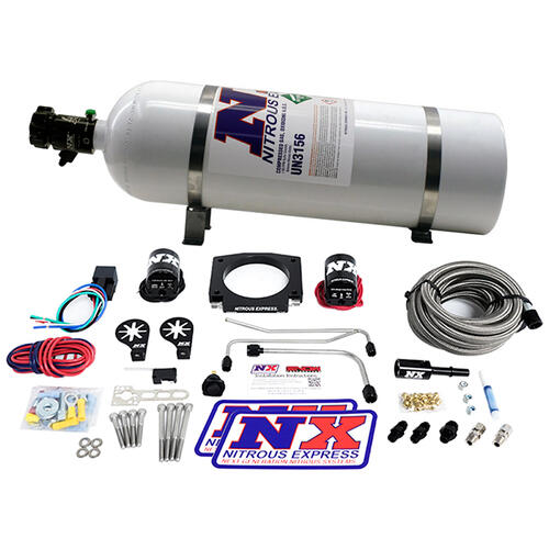 Nitrous Express Nitrous Oxide Injection System Kit LS Single Entry 90mm Plate Hardline System
