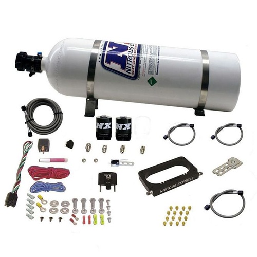 Nitrous Express Ford 4 Valve Nitrous Plate System (50-300Hp) w/ 15LB Bottle, Kit