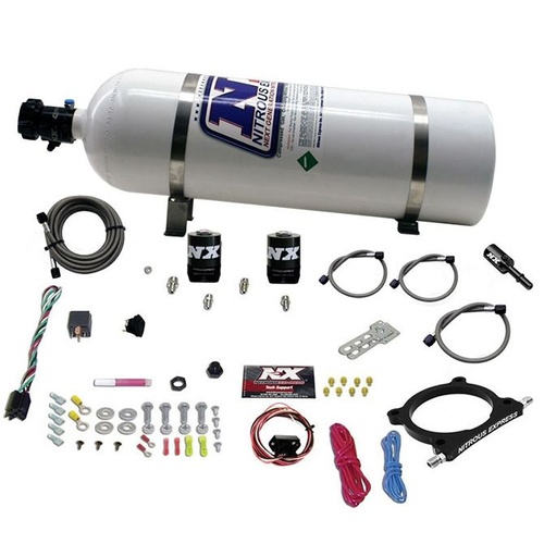 Nitrous Express Nitrous Plate System, 5.0L Coyote and 7.3L Godzilla, High Output, 50-250 Hp, 15Lb Bottle