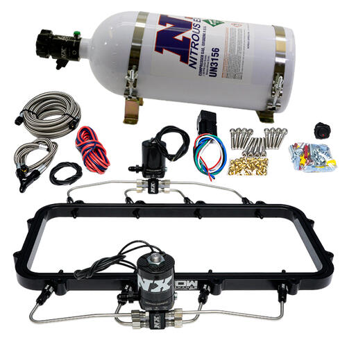 Nitrous Express Nitrous Oxide Injection System Kit Direct Port, Dry Holley High Ram Plate Nitrous