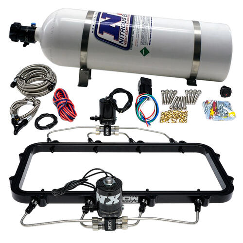 Nitrous Express Nitrous Oxide Injection System Kit Direct Port, Dry Holley High Ram Plate Nitrous