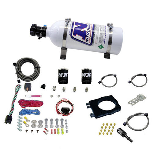 Nitrous Express Nitrous Oxide Injection System Kit 90mm Hemi Plate System (50-400Hp) W/ 05Lb Bottle
