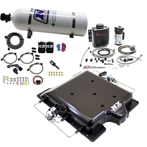 Nitrous Express Dual Ntercooler Ring System (2 - 6 X 6 Rings) w/ 15LB Bottle, Kit