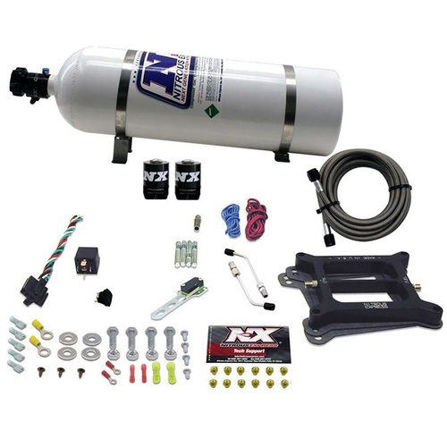 Nitrous Express 4150 4-Bbl/Gasoline (50-100-150-200-250-300Hp) w/ 15LB Bottle, Kit