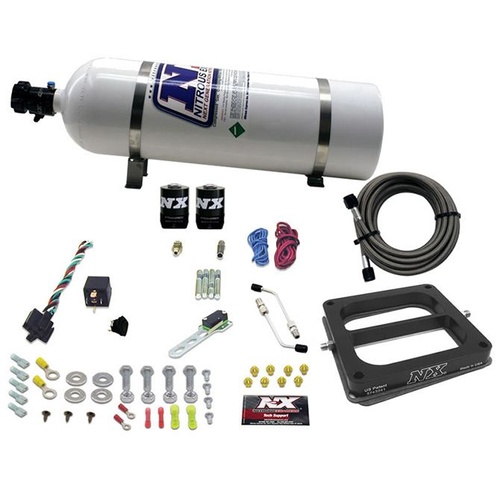 Nitrous Express Q-Jet/Holley Spread Bore (50-100-150-200-250-300Hp) w/ 15LB Bottle, Kit